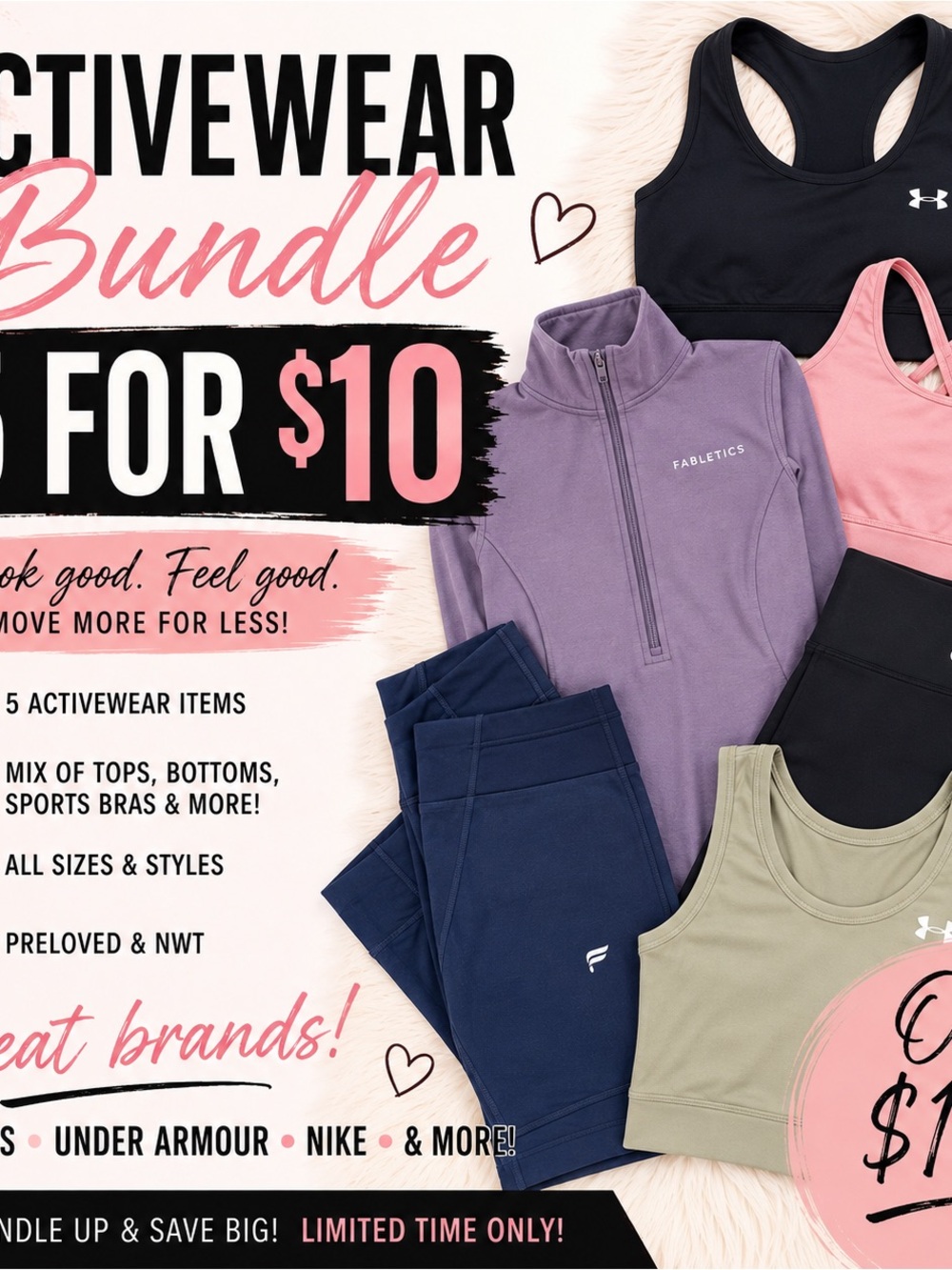 🔥 ACTIVEWEAR BUNDLE — 5 FOR $10! 🔥
